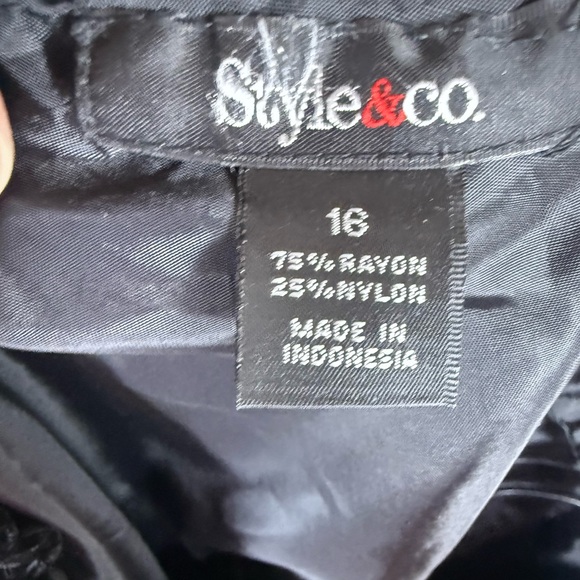 Vintage Y2K Womens Velvet Midi Skirt Black Size 18 Style & Co Festive Goth - Picture 4 of 6